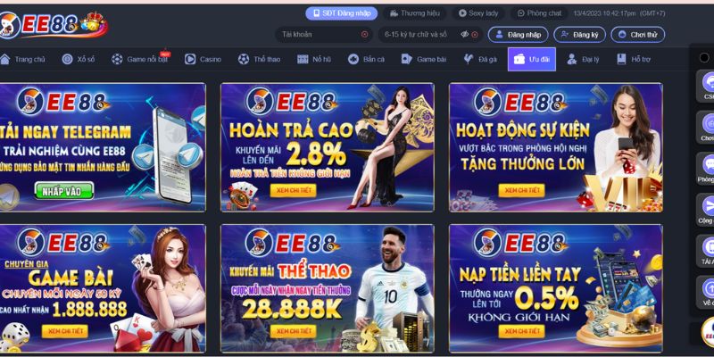 Những khuyến mãi từ nhà cái ee88